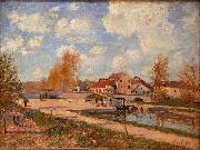 Alfred Sisley The Bourgogne Lock at Moret, Spring Spain oil painting artist